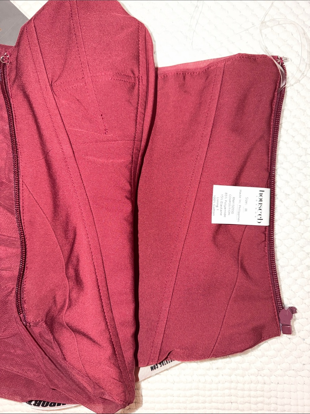 House of CB Hallie Cabernet Strapless Corset With Neck Scarf (Regular Cup Size) - Picture 6 of 12